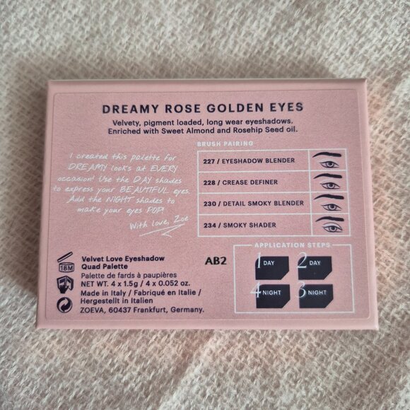ZOEVA Velvet love - Dreamy rose golden eyes eyeshadow quad - Picture 3 of 5